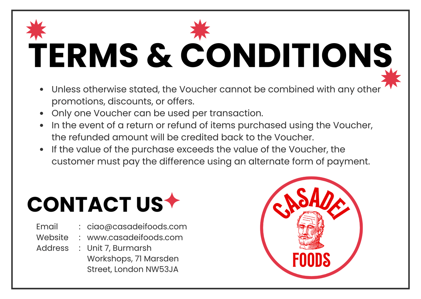 Casadei Foods Gift Card - Casadei Foods