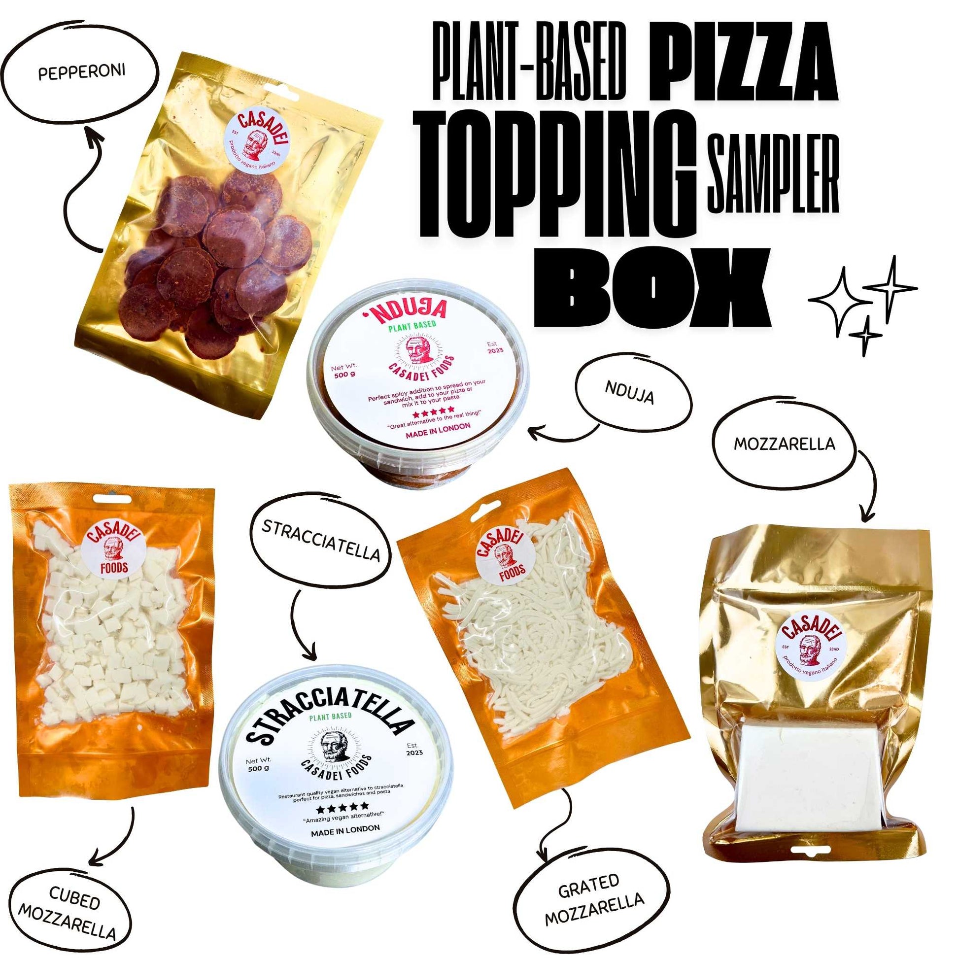 Plant Based Pizza Topping Sampler Box - Casadei Foods