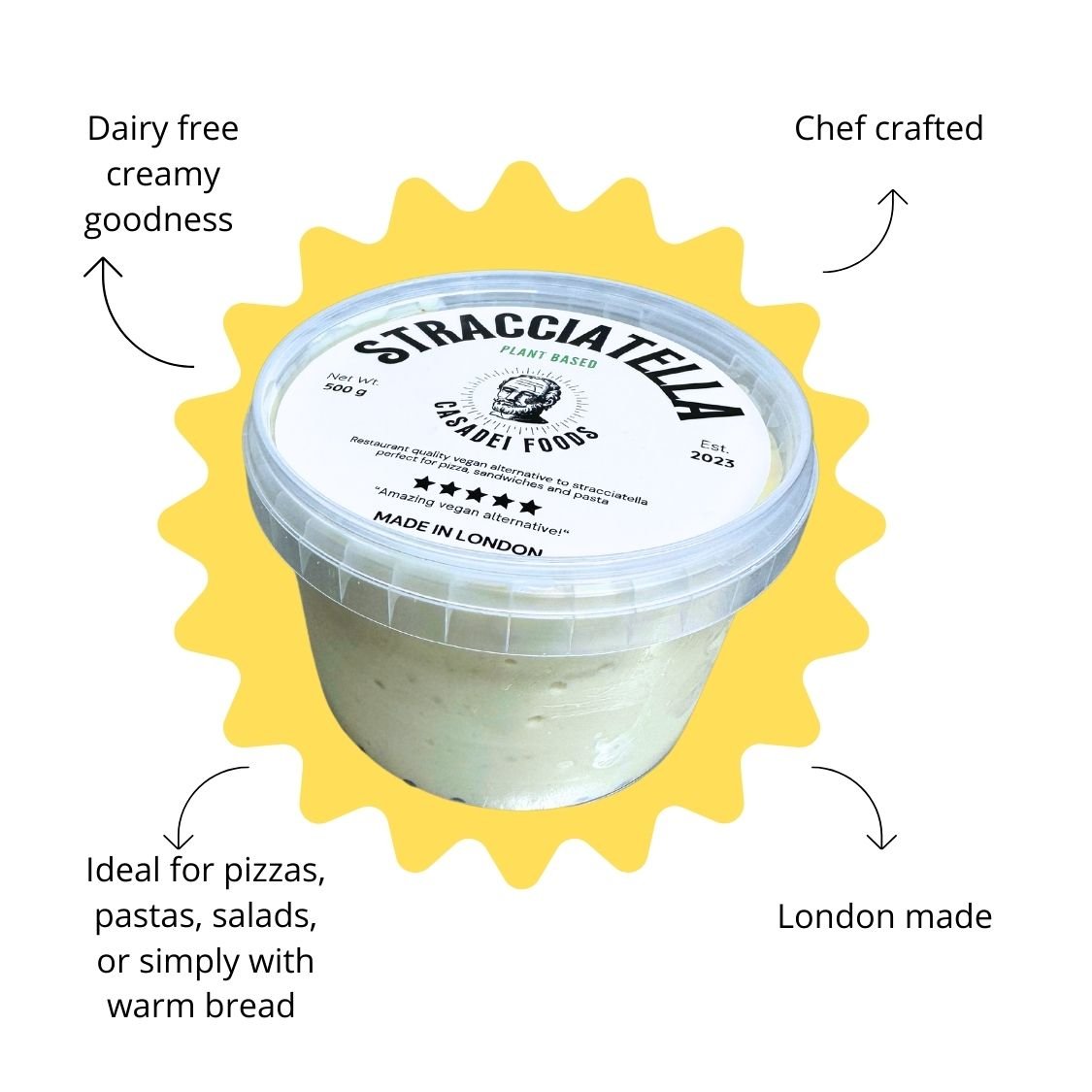 Stracciatella – Plant - Based | 150g Tub - Casadei Foods